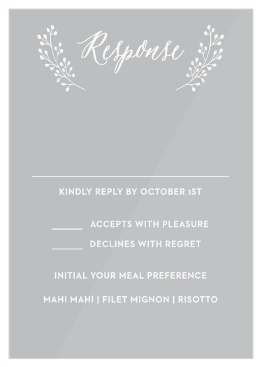 Tally your attendees with our Floral Calligraphy Clear Response Cards.