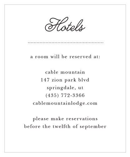 Exquisite, curling calligraphy decorates the French Label Accommodation Cards.