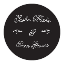 Exquisite, curling calligraphy decorates the French Label Wedding Stickers. 