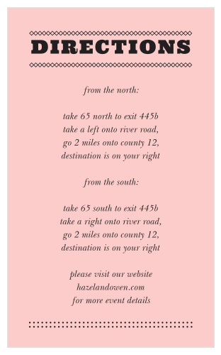 Guide your guests to the venue of your choice with Swirly Love Direction Cards.