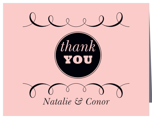Make sure your guests feel appreciated after your big day with Swirly Love Thank You Cards.