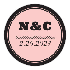 With a sheer black background to provide a beautiful contrast for the cotton candy pink circle containing the initials of yourself and your betrothed, as well as the day of your wedding, these Swirly Love Stickers are a fantastic addition to your wedding preparations.