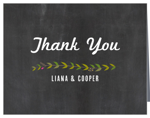 Don't forget to show your appreciation with Chalkboard Wreath Thank You Cards after the big day.