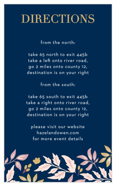 Help your guests find their way with Floral Star Foil Bat Mitzvah Direction Cards.