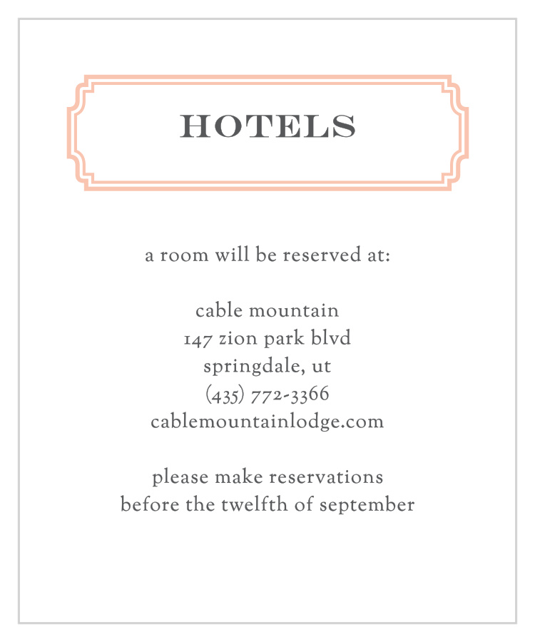 Utterly Chic Accommodation Cards
