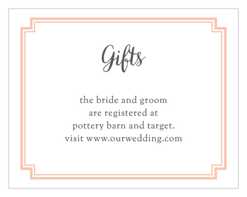Let them know what gifts to get with Utterly Chic Registry Cards.