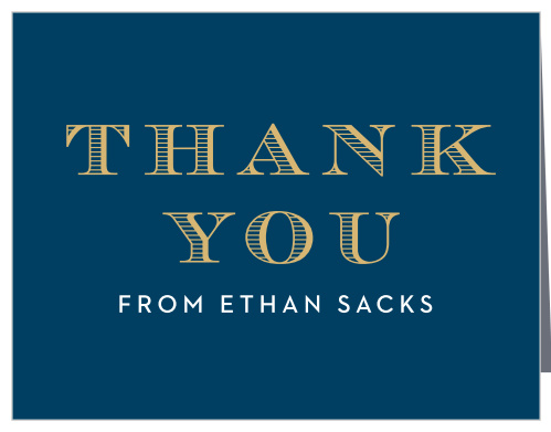 Traditions Foil Bar Mitzvah Thank You Cards