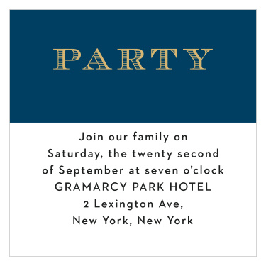 To guarantee that everyone shows up to the same party, send out these Traditions Foil Bar Mitzvah Reception Cards.