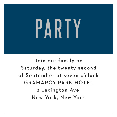 To guarantee that everyone shows up to the same party, send out these Traditions Foil Bat Mitzvah Reception Cards.