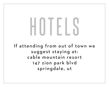 Help your guests find the most suitable hotel with Traditions Foil Bat Mitzvah Lodging Cards.