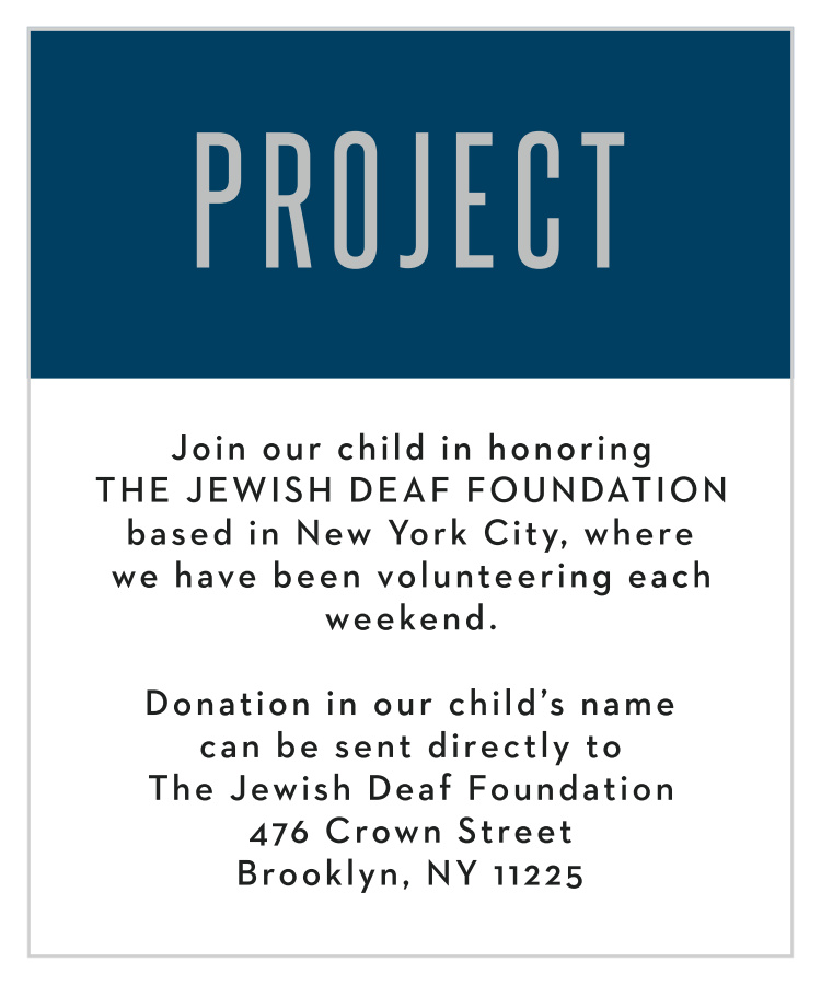 Traditions Foil Bat Mitzvah Project Cards