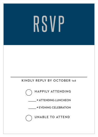 The Traditions Foil Bat Mitzvah RSVP Cards are designed to perfectly match and compliment the similarly-named invitation suite.