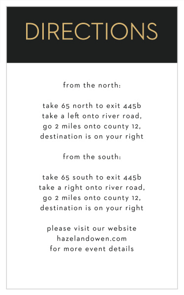 Use the Colorful Names Foil Bar Mitzvah Direction Cards as a thoughtful way to ensure guests find your venue.