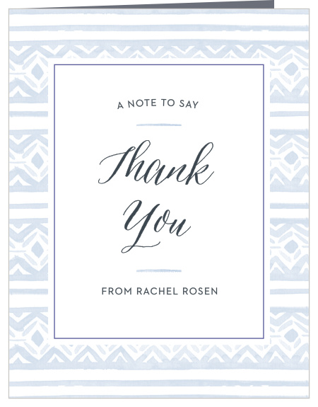 Your guests will appreciate you as much as you appreciate them when you send them a Watercolor Ikat Bat Mitzvah Thank You Card.