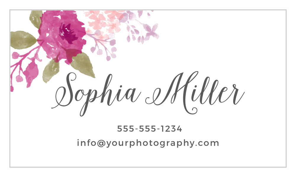 Watercolor Wreath Business Cards