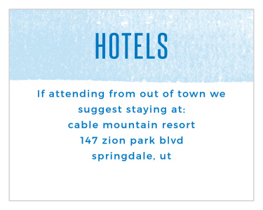 With Watercolor Stripes Foil Bar Mitzvah Lodging Cards, you can help your guests find the best local hotel.