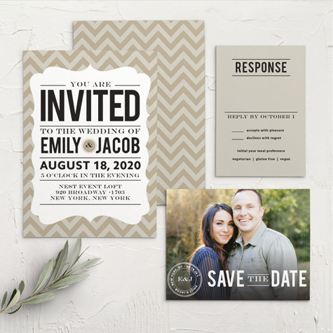 Zig Zags Wedding Invitations