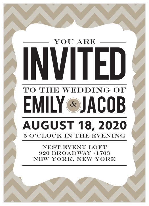 Your guests will adore the Zig Zags Wedding Invitations once they receive them.