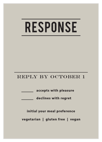 With the Zig Zags Response Cards you will be able to keep track of all the guests that plan on attending your wedding.