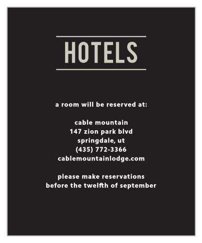 Make sure your guests know the best places to stay when they attend your wedding using the Zig Zags Accommodation Cards.