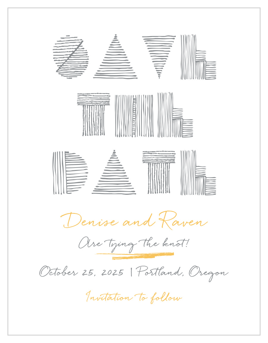 Simply Sketched Save the Date Cards