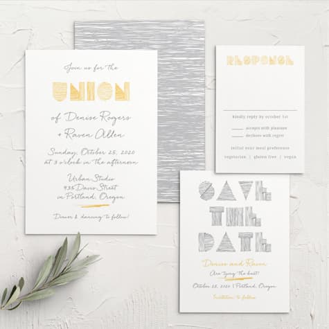 Simply Sketched Wedding Invitations