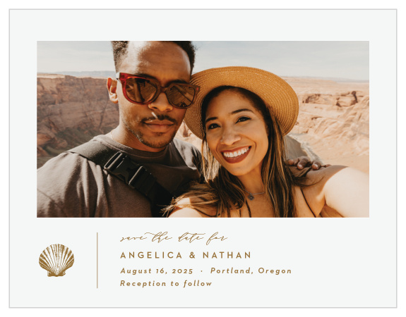 Announce the big day in modern style with our Tiny Seashells Save the Date Magnets.