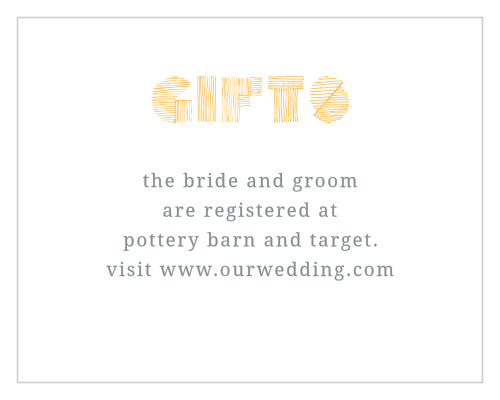 Very unique in design, the Simply Sketched Registry Cards appear as if they were hand drawn with each recipient in mind.