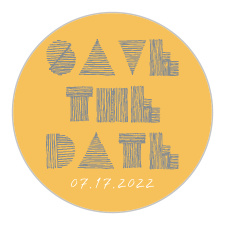 Very unique in design, and with contemporary coloring of a mustard yellow named yarrow and a dolphin grey the Simply Sketched Wedding Stickers will be a hit among your guests!