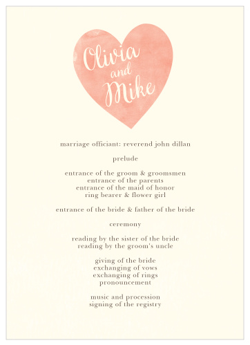 Keep your guests from getting lost during your ceremony with Simply in Love Wedding Programs.