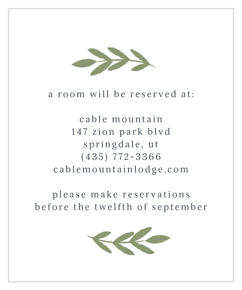 Glimmering Garland Accommodation Cards