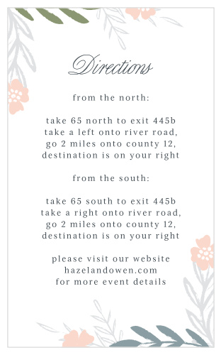 Glimmering Garland Direction Cards guide your guests to the venue of your choice; this way, they can spend more time with you and less time looking for you.