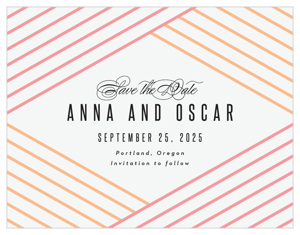Pattern Stripes Save the Date Magnets