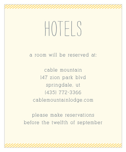 If your guests need to find a local hotel for the duration of your wedding events, you can use our Simply Drawn Accommodation Cards to recommend only the best to them.