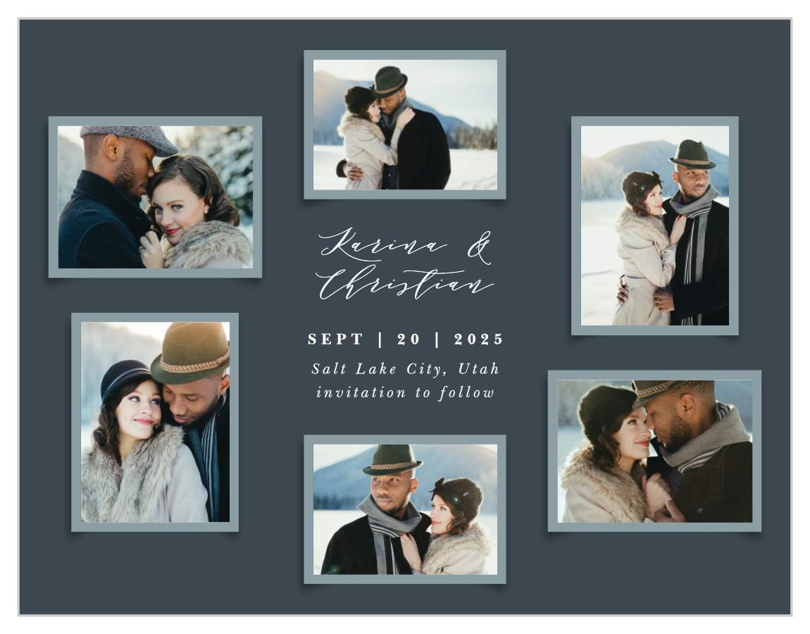Elegant Photo Collage Save the Date Magnets