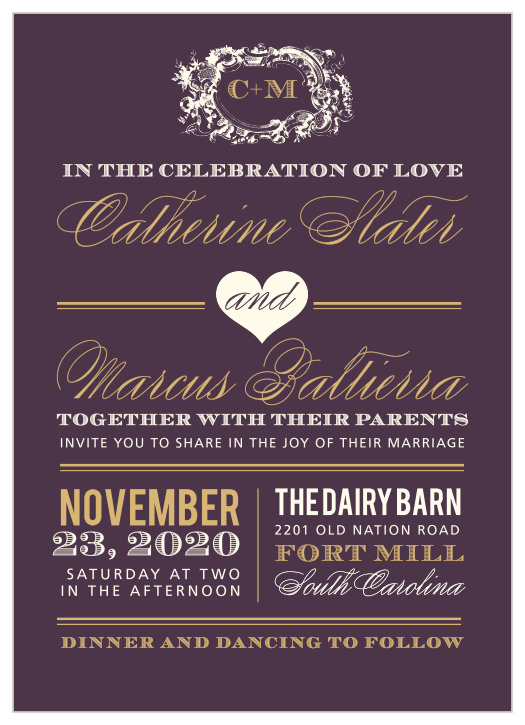 Style & Grace Foil Wedding Invitations embody the style of antique elegance.