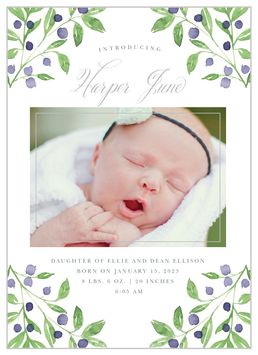 Show off your little one with the Farmer’s Market Birth Announcement