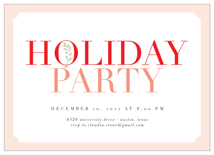 Show your Holiday spirit with the Simple Joy Holiday Party Invitations.