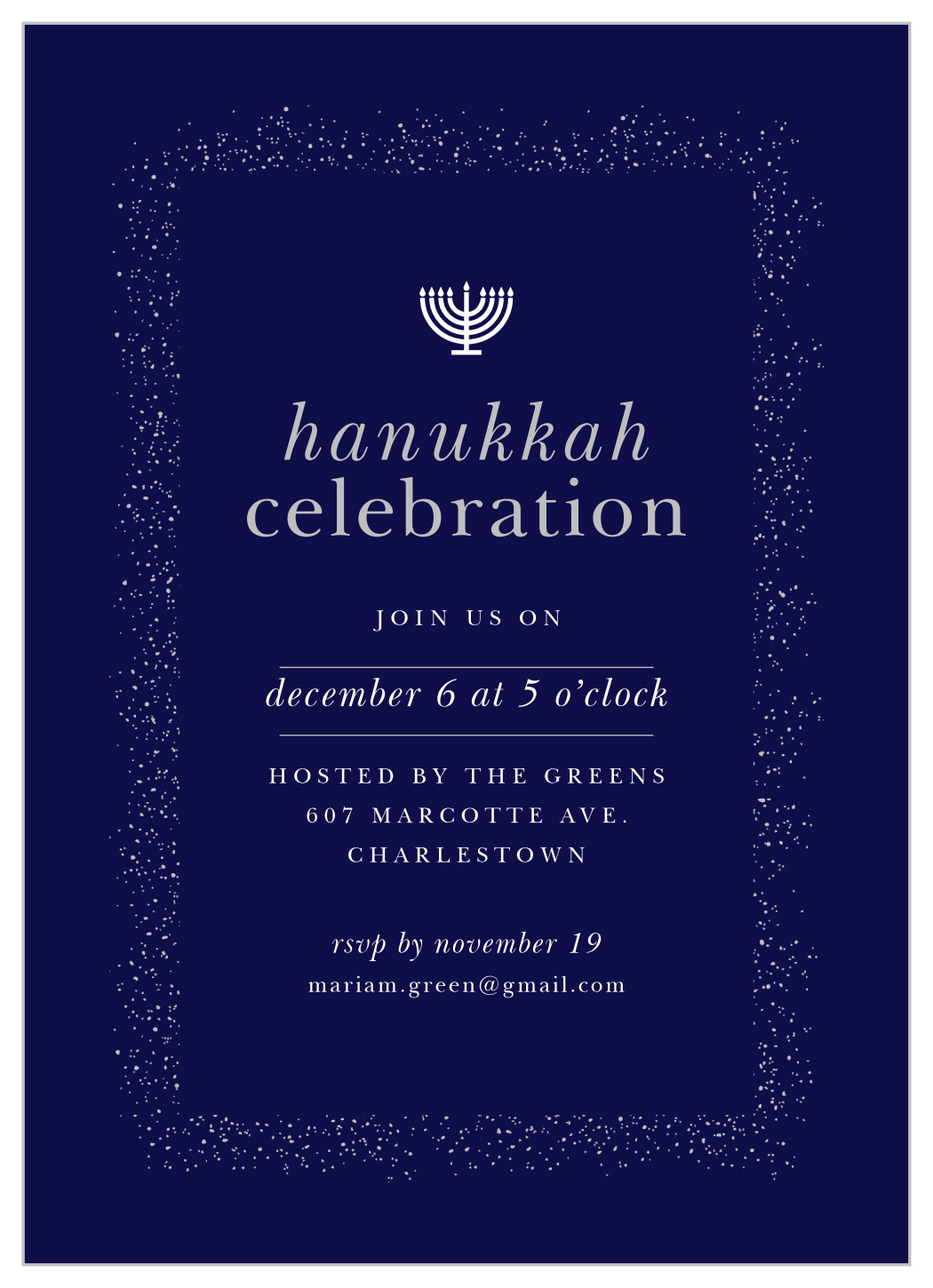 Shine Bright Foil Hanukkah Invitations