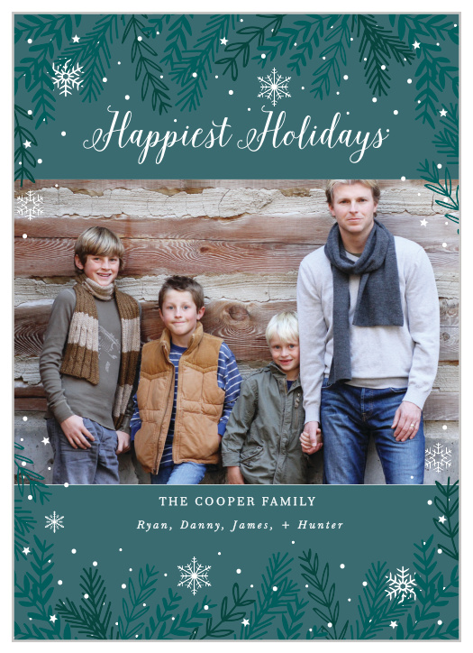 Send your holiday wishes with the Snowy Night Holiday Cards.