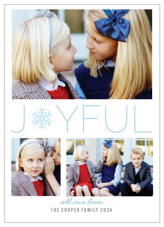 Make sure your family and friends receive your holiday greeting with the Snowflake Soiree Holiday Cards.