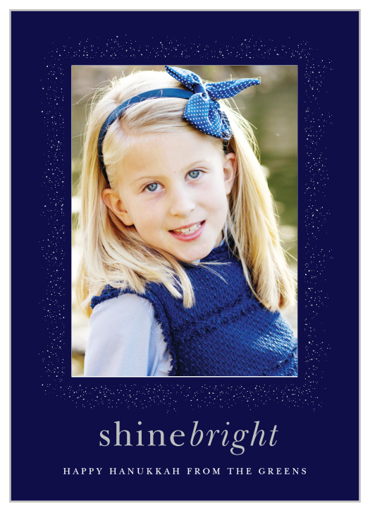 Send you Holiday love with the Shine Bright Foil Hanukkah Cards.