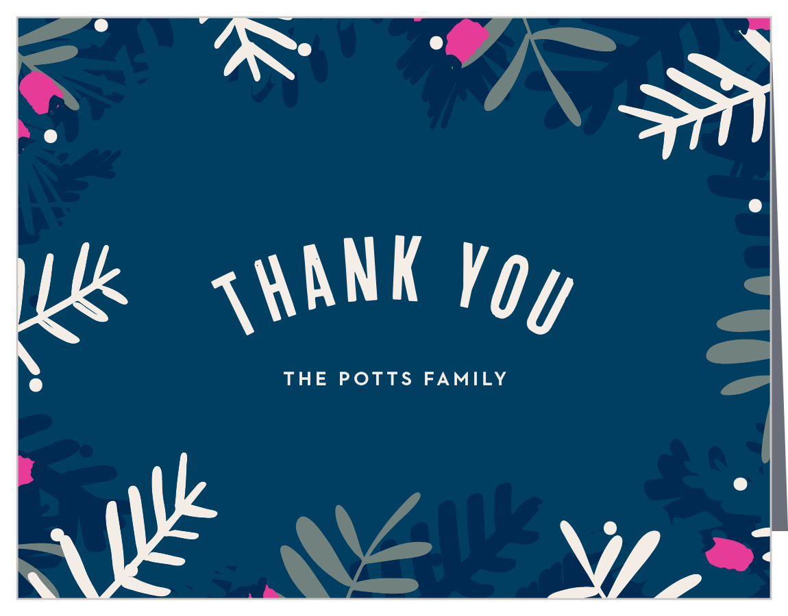Blue Branches Christmas Thank You Cards