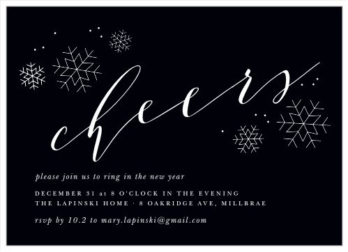 Charcoal Chic New Years Invitations