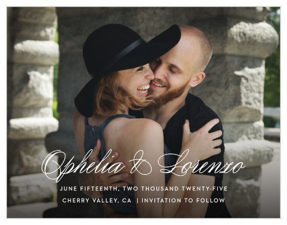 Family and friends are sure to mark their calendars for your wedding when you send out our Damask Border Save the Date Magnets.