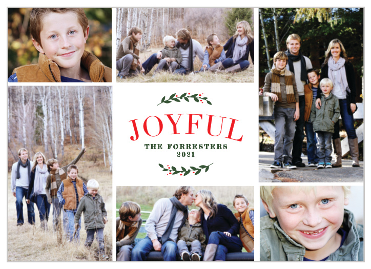 We've decorated the fronts of our Family Portraits Christmas Cards with an assortment of beautiful photos of your family.