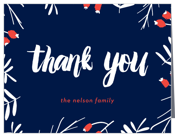 Make sure you send your guests a Thank You with the Snow Cherries Christmas Thank You Cards.