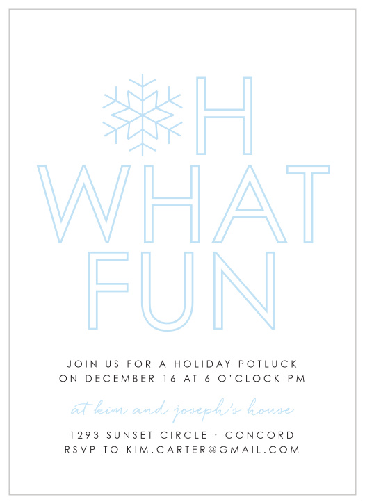 Make your loved ones feel as special as the snowflake on our Joyful Outline Holiday Party Invitations.