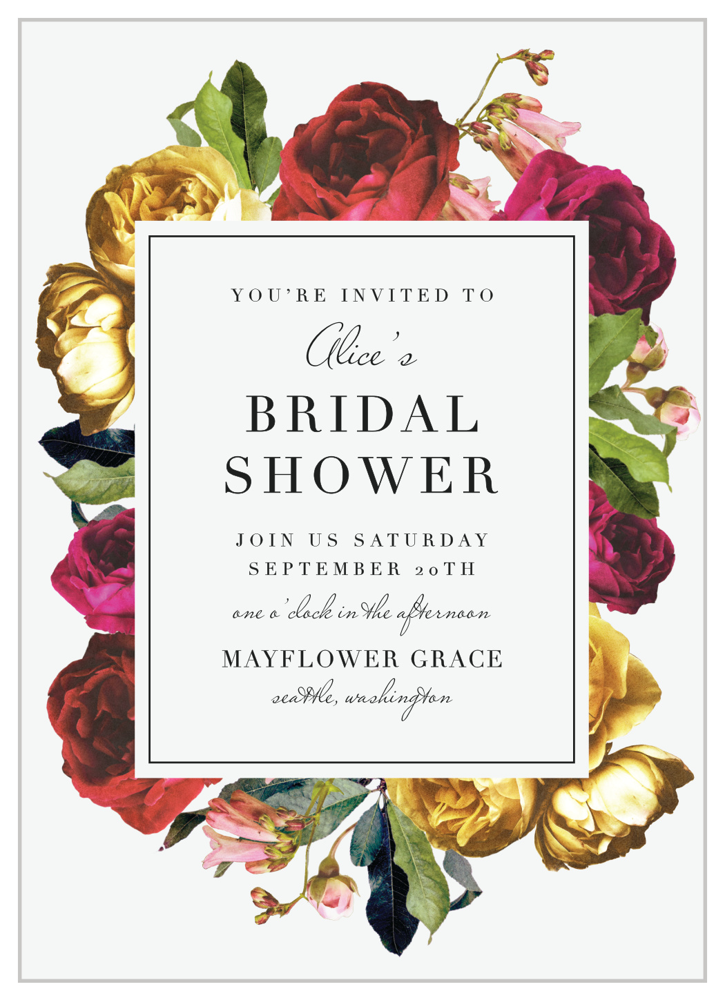 Blossoming Bouquet Bridal Shower Invitations