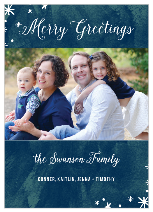 Choose the Painted Stars Christmas Cards to represent your family's caring and cheery holiday spirit this winter!